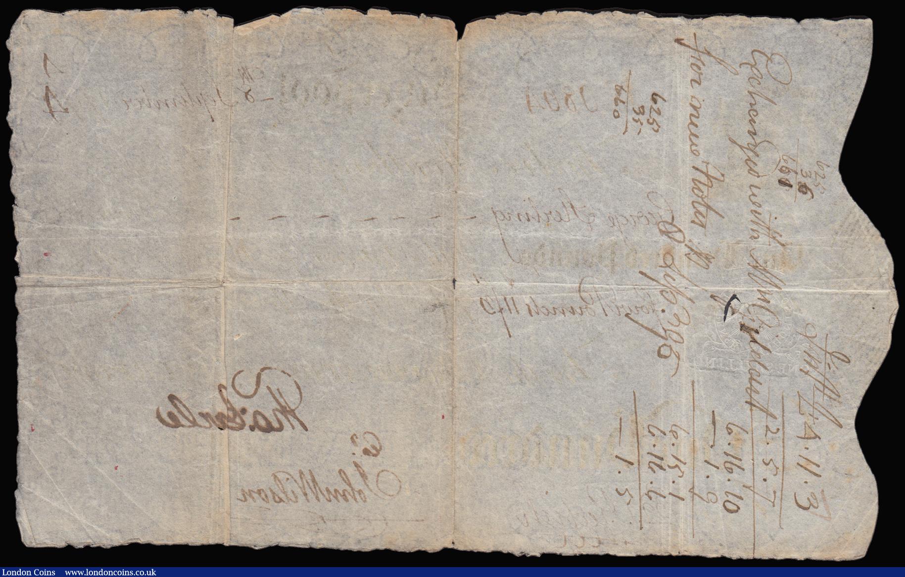 London Coins : A183 : Lot 50 : Corporation of Liverpool, £100 bill of exchange, 8 September 1794, serial number 0864, black a...