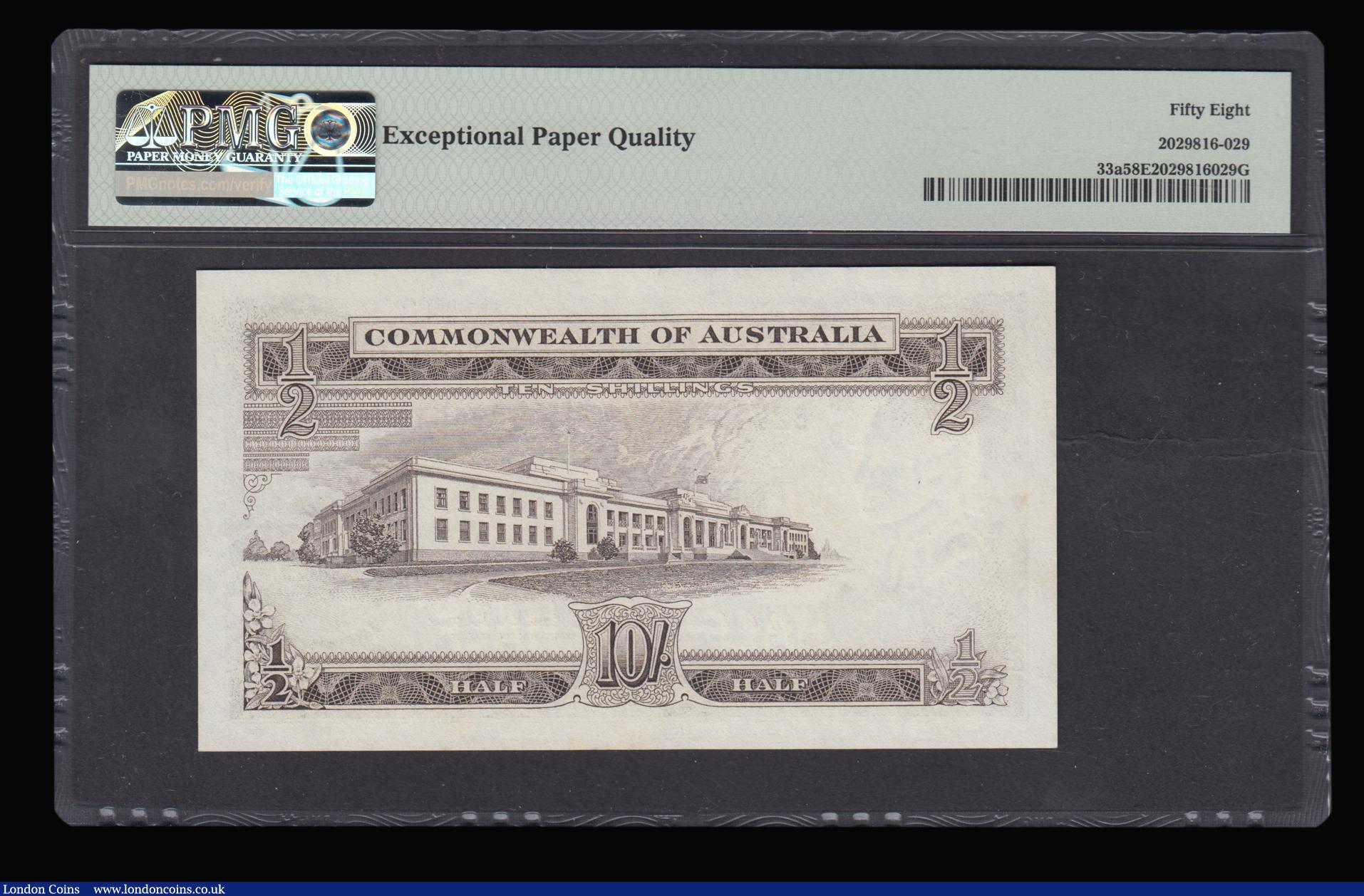 London Coins : A183 : Lot 68 : Australia 10 Shillings Reserve Bank issued 1961-65, prefix AG/98, Pick33a, Coombes & Wilson Choi...