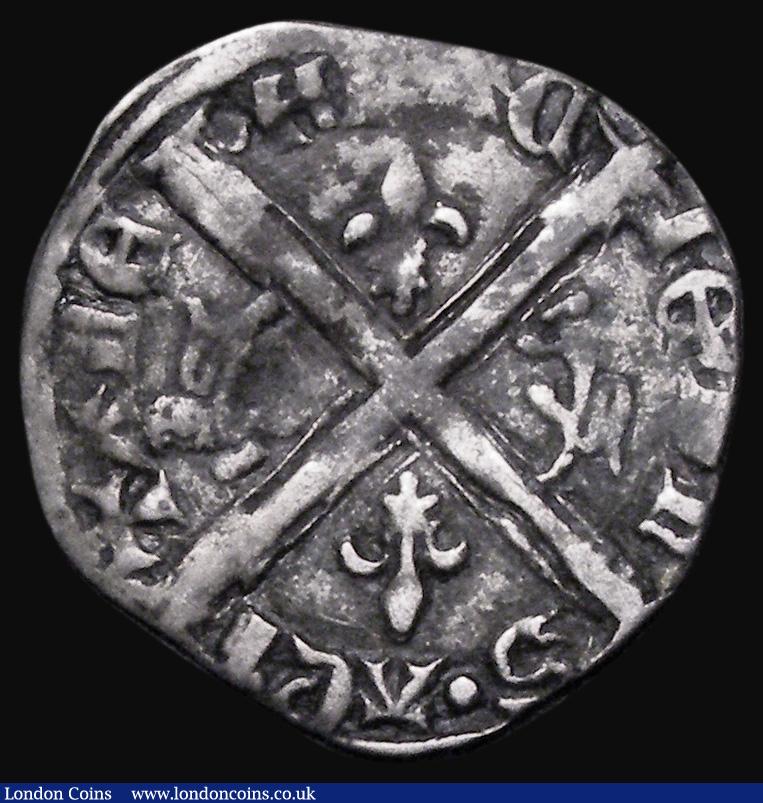 London Coins : A183 : Lot 808 : Anglo-Gallic - Aquitaine, Hardi d'Argent of one sterling Richard II (1377-1399) Obverse: King h...