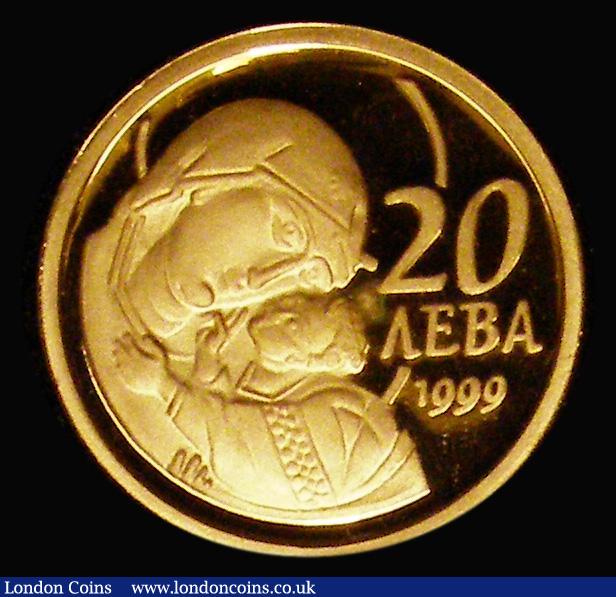 London Coins : A183 : Lot 863 : Bulgaria 20 Leva 1999 Reverse: Mother Mary and Jesus KM#278 Gold Proof nFDC with some toning, in cap...