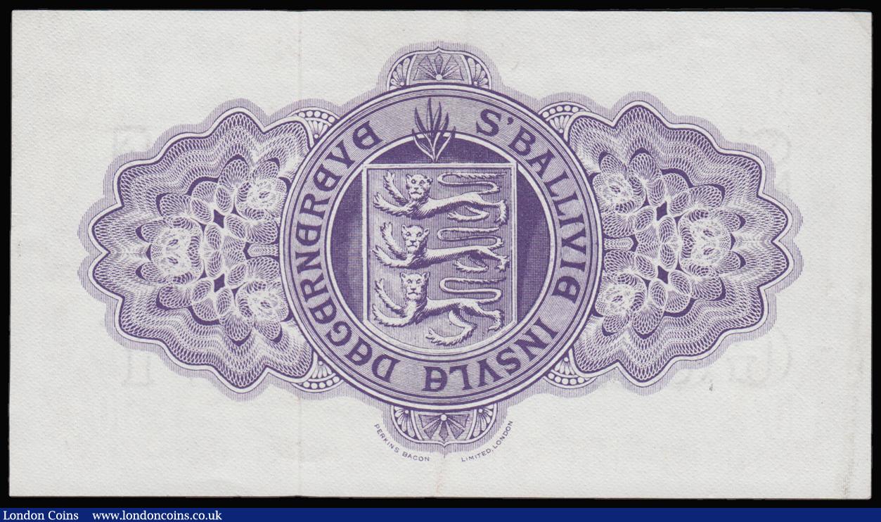 London Coins : A183 : Lot 95 : Guernsey 10 Shillings Pick 42c (BY GU32b) a LAST date for this type 1st July 1966 signature Guilleme...