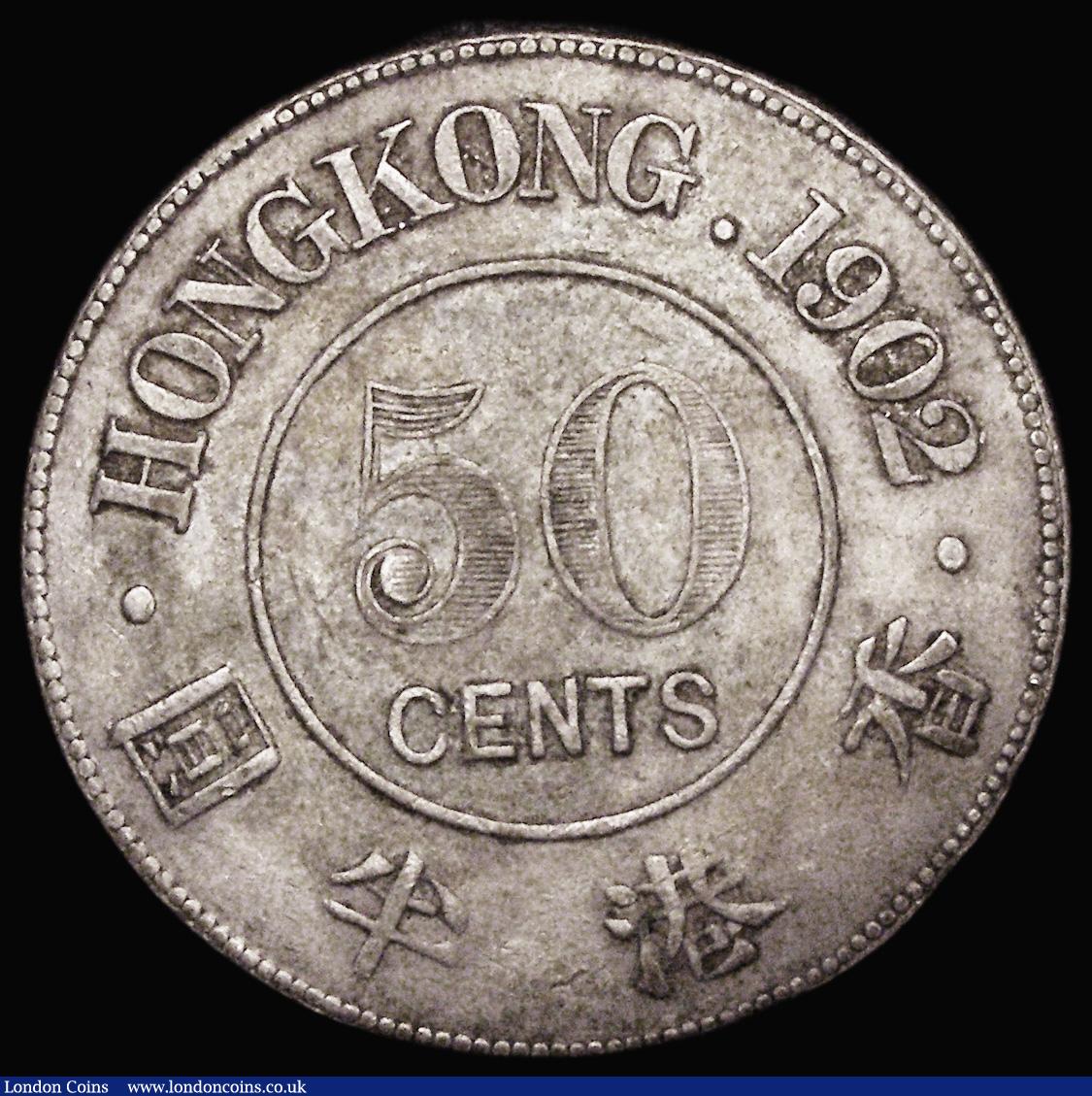 London Coins : A183 : Lot 983 : Hong Kong 50 Cents 1902 KM#15 Fine or better the reverse with a pleasing underlying gold tone