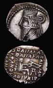 London Coins : A183 : Lot 1265 : Ancients (3) Parthian Kingdom Silver Drachm Vologases III (105-147AD), Ecbatana Mint, Obverse: Bust ...