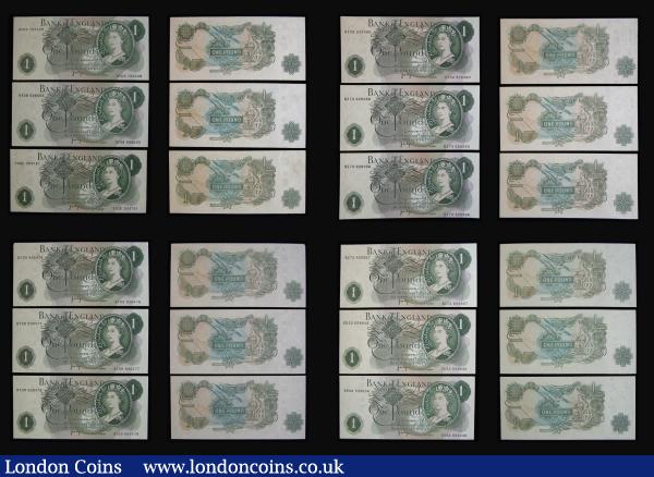One Pound Page (22) one being B320 Y02K prefix EF the rest B322 (21) these AU-Unc including some consecutive number runs : English Banknotes : Auction 183 : Lot 20