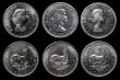 London Coins : A183 : Lot 2768 : South Africa Crowns (6) 1948 NEF, 1950 GVF, 1953 About EF, 1955 NEF, 1956 NEF, 1958 GVF most are cle...