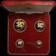 London Coins : A183 : Lot 550 : Isle of Man 1973 Gold Proof Set a 4-coin set comprising Five Pounds, Two Pounds, Sovereign and Half ...