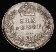 London Coins : A183 : Lot 794 : Mint Error - Mis-Strike Sixpence 1891 struck off-centre with a raised lip from 2 o'clock to 11 ...