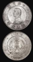 London Coins : A183 : Lot 887 : China - Republic One Dollar (2) Memento Y#318a.1 EF with some lustre and a tone spot on the reverse,...