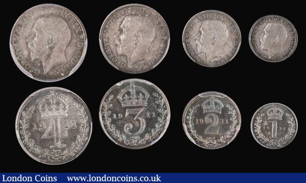 Maundy Set 1911 Proofs ESC 2528, Bull 3971, all in PCGS holders and each graded PR65 : English Coins : Auction 184 : Lot 1797