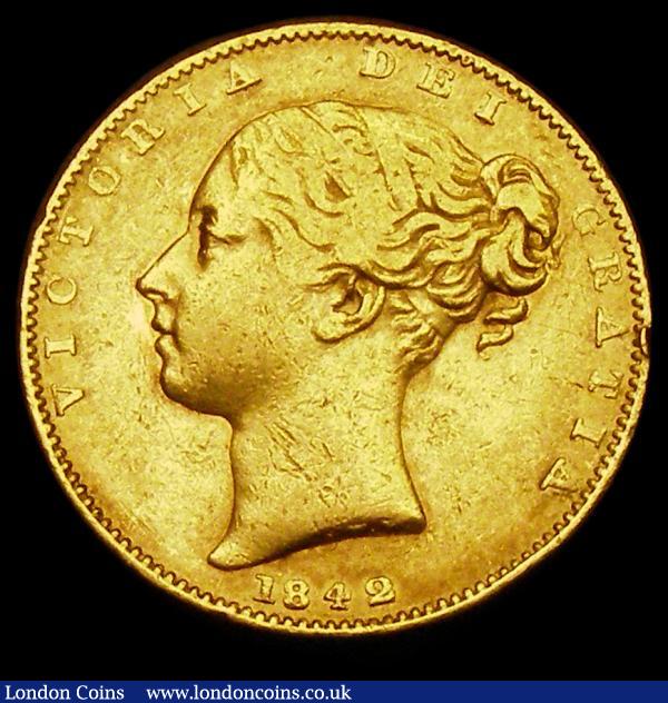 Sovereign 1842 Closed 2 in date, Marsh 25, S.3852 Fine with some edge knocks : English Coins : Auction 184 : Lot 1944