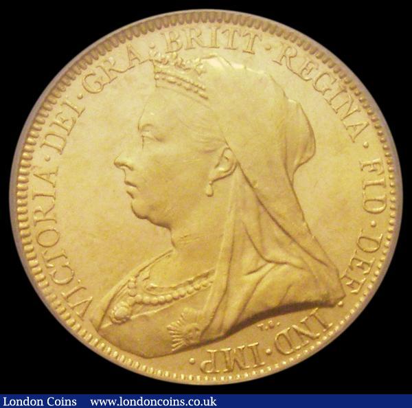 Sovereign 1893 Veiled Head, Marsh 145, S.3874 UNC and lustrous in an LCGS holder and graded LCGS 78 : English Coins : Auction 184 : Lot 2106