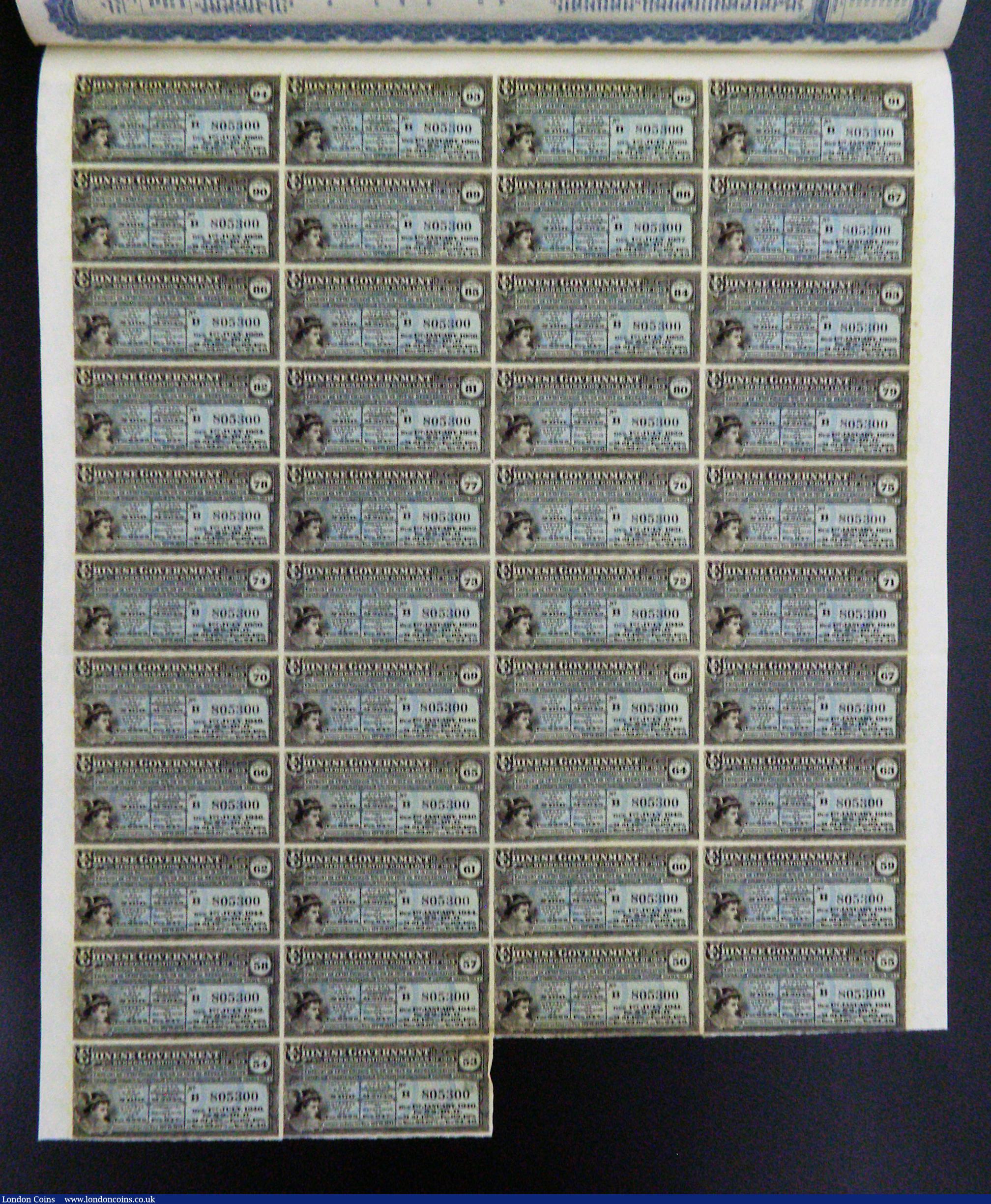 London Coins : A184 : Lot 1 : China, Chinese Government 1913 Reorganisation 5% Gold Loan, Bond for £100, Hong Kong and Shang...