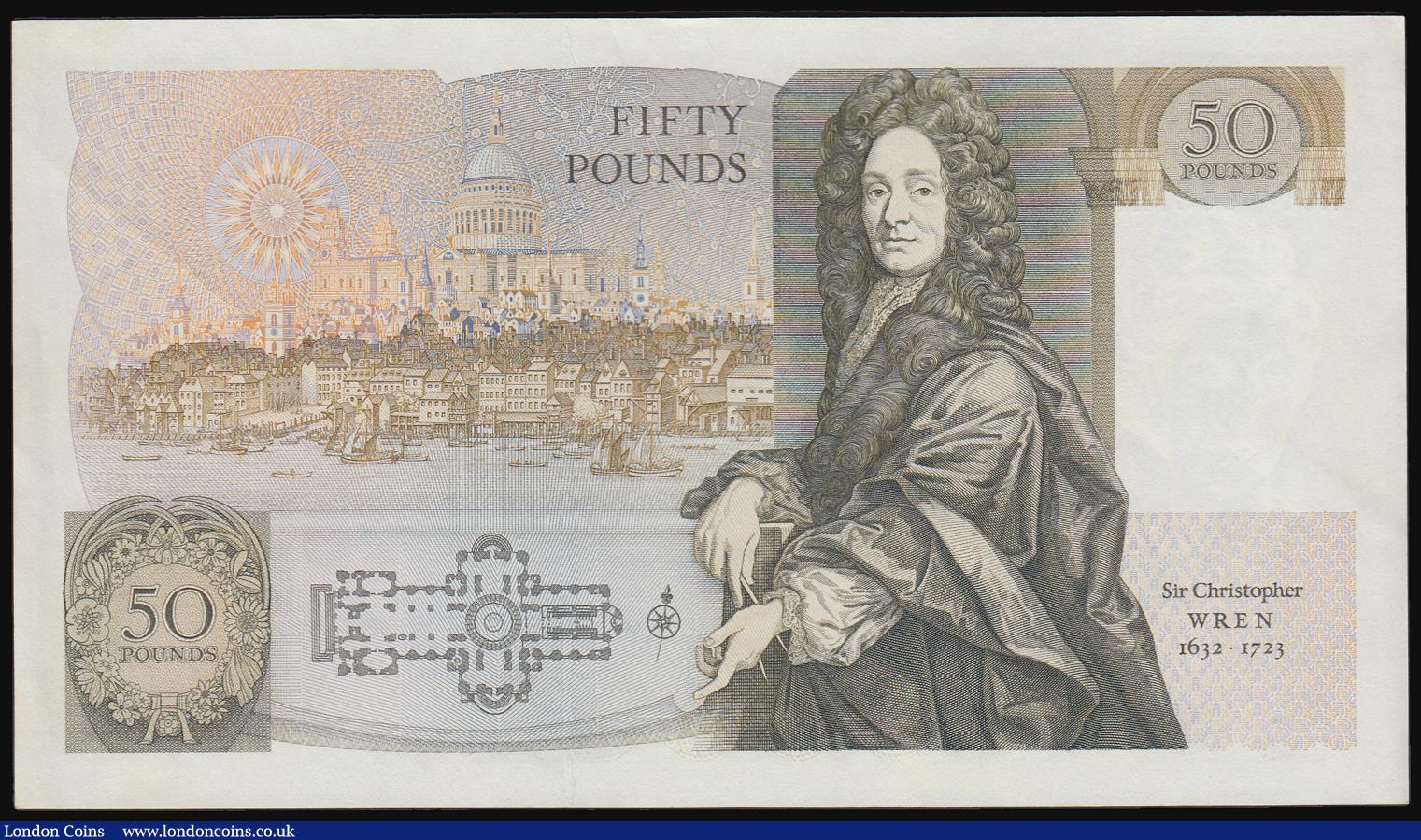 London Coins : A184 : Lot 113 : Fifty Pounds Somerset Duggleby B352 first run A01 593720 GEF-AU and scarce