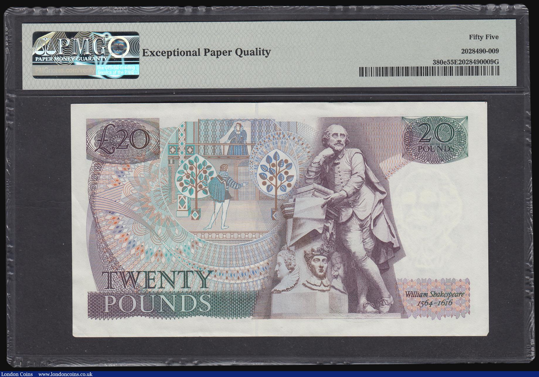 London Coins : A184 : Lot 115 : Twenty Pounds Gill B355 Shakespeare Reverse a scarce first run 01L 429482 (March 1988) About Uncircu...