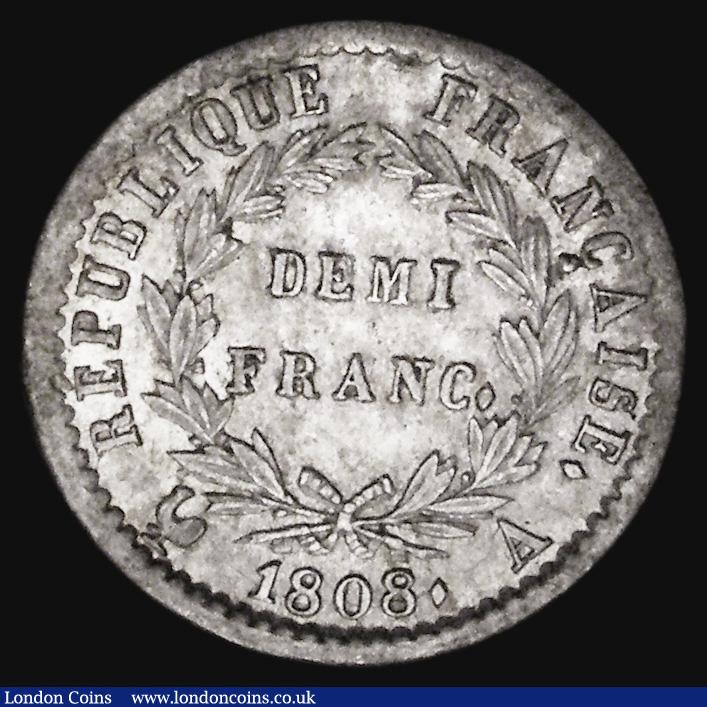 London Coins : A184 : Lot 1170 : France Half Franc 1808A KM#680.1 GEF/UNC with some small edge nicks