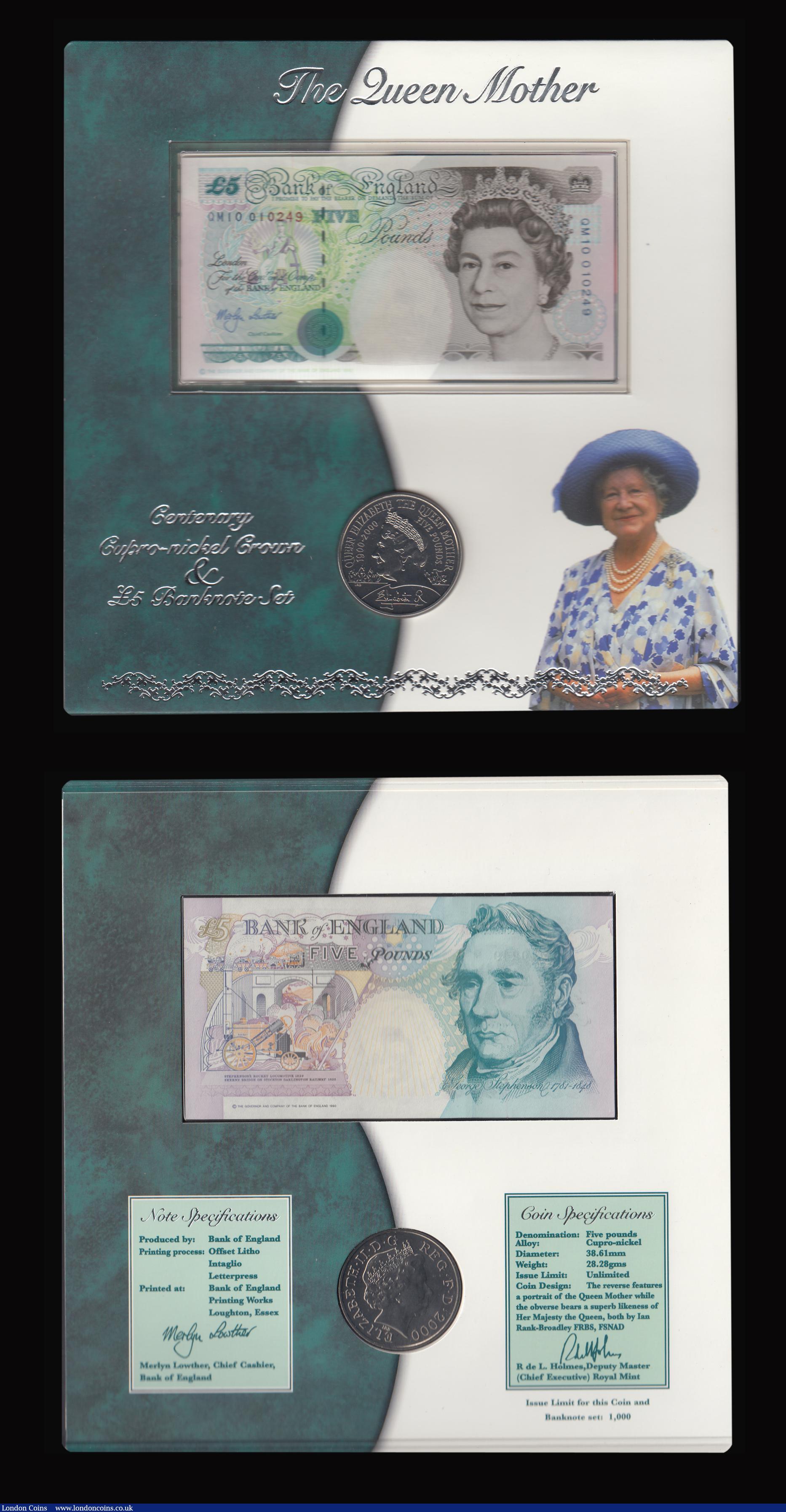 London Coins : A184 : Lot 132 : Debden's Presentation Packs (2) Bank of England limited edition presentation pack C152, Queen M...