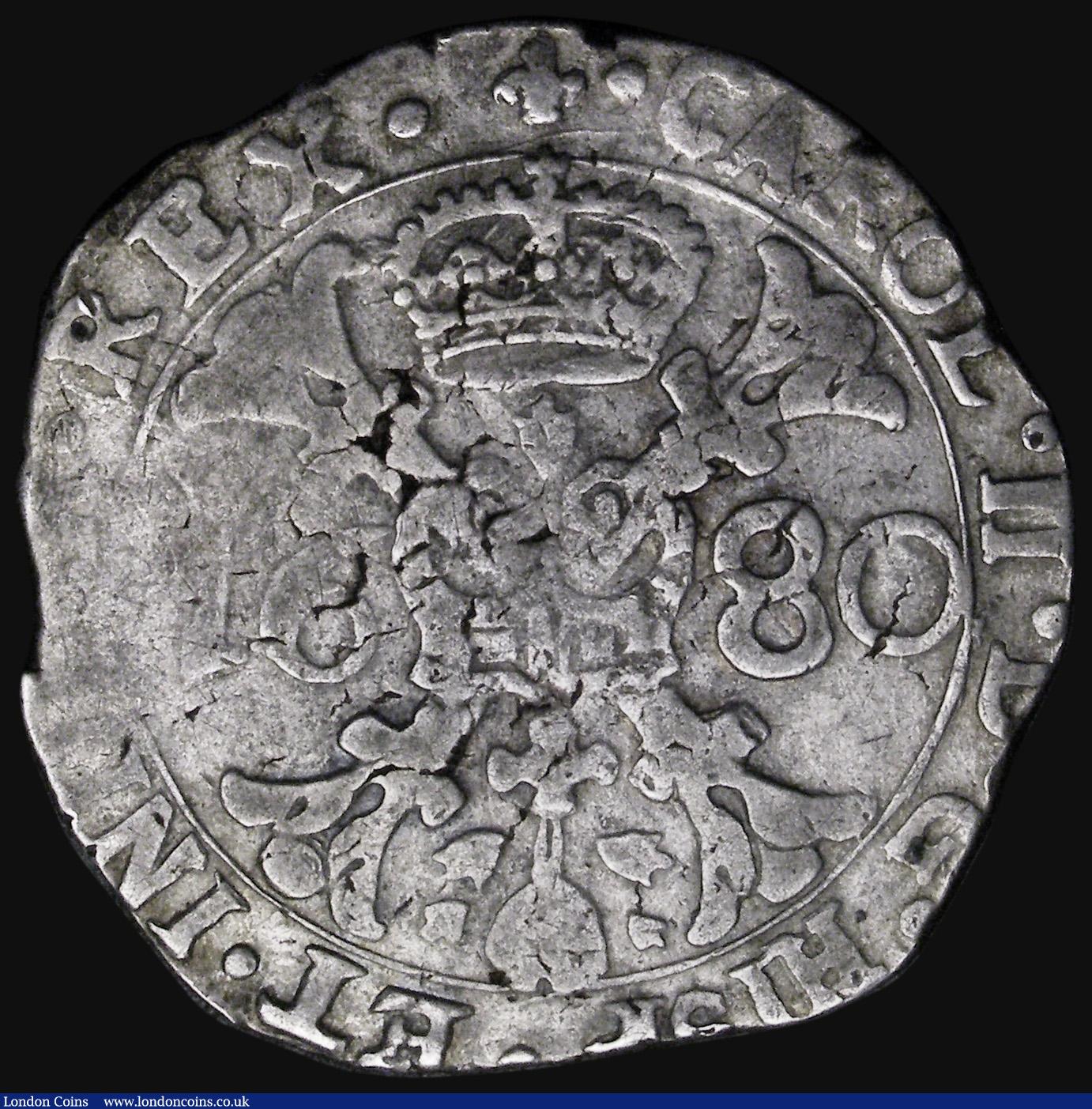 London Coins : A184 : Lot 1328 : Spanish Netherlands - Flanders Patagon 1680 approaching Fine, on an irregular flan with some flan st...