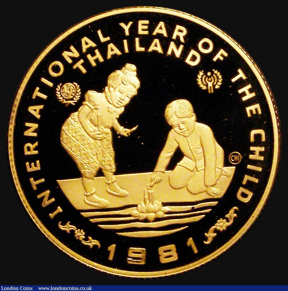 London Coins : A184 : Lot 1344 : Thailand 4000 Baht 1981 (BE2524) International Year of the Child Y#153, 17.17 grammes of .900 gold, ...