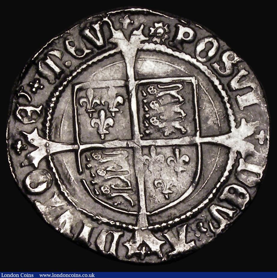London Coins : A184 : Lot 1425 : Groat Henry VIII Second Coinage Laker Bust D, S.2337E mule Obverse with mintmark Lis, Reverse with m...