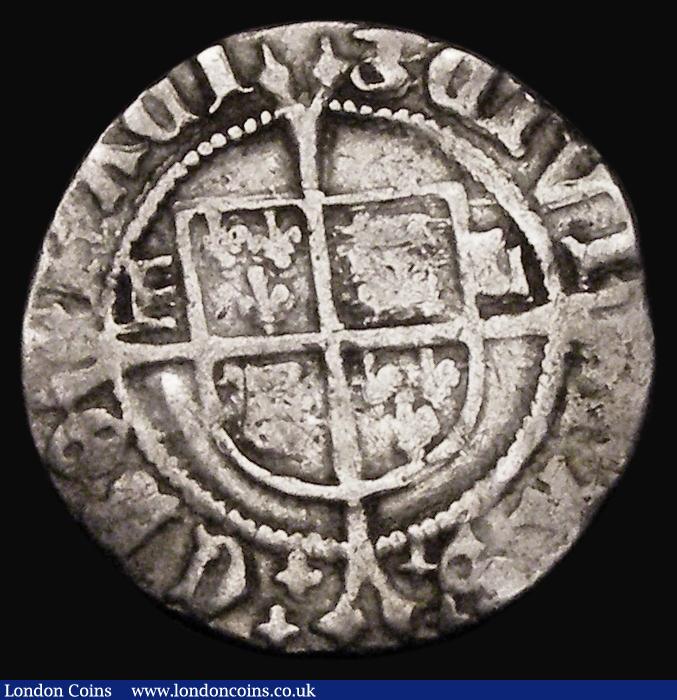 London Coins : A184 : Lot 1435 : Halfgroat Henry VIII Second Coinage, York Mint, Archbishop Lee, EL beside shield, S.2348 mintmark Ke...