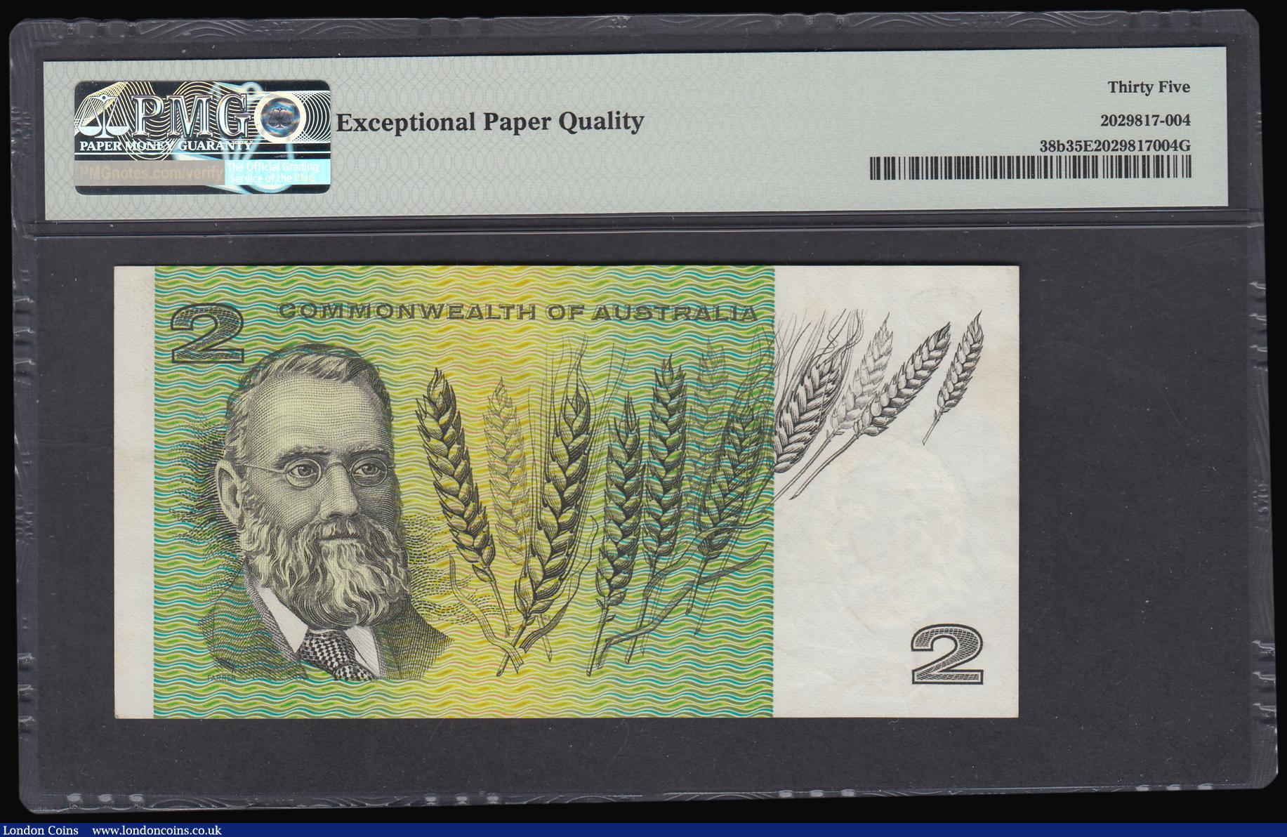 London Coins : A184 : Lot 145 : Australia 2 Dollars Commonwealth Reserve Bank 1967 Coombs and Randall Pick 38b a scarce issue PMG 35...