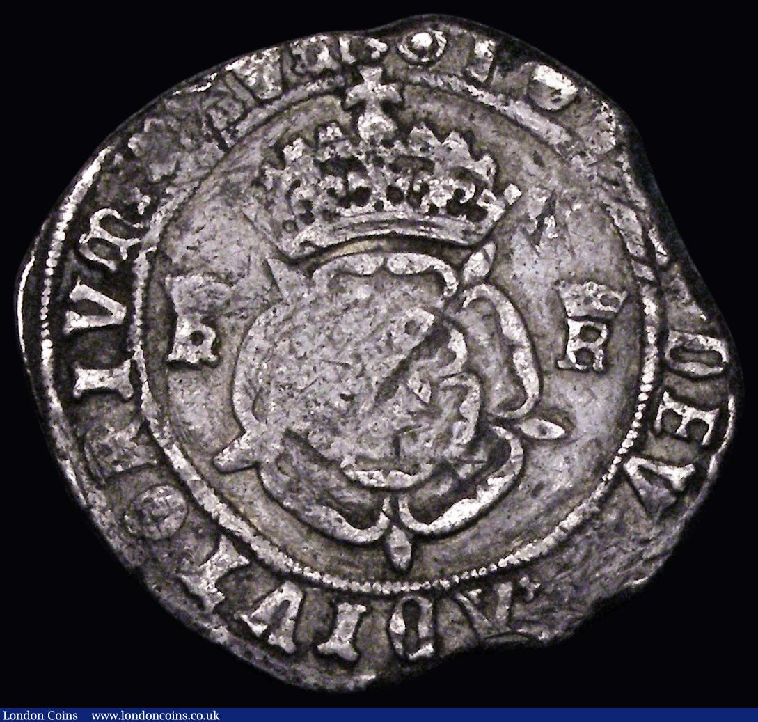 London Coins : A184 : Lot 1475 : Testoon Henry VIII Third Coinage, HENRIC 8 legend, S.2365 mintmark Pellet in annulet, 6.50 grammes, ...
