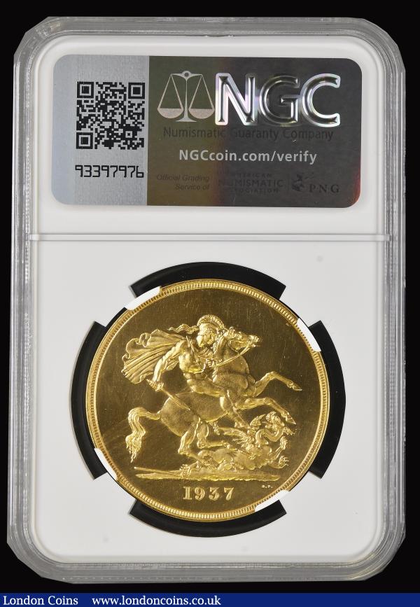 Five Pounds 1937 Gold Proof, S.4074, Marsh F40, in an NGC holder and graded PF63 Cameo, the only George VI Gold £5 issue and always highly sought after : English Coins : Auction 184 : Lot 1609