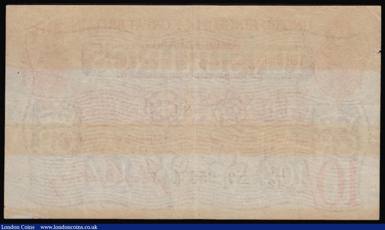 London Coins : A184 : Lot 20 : Ten Shillings Bradbury T12.2 issued 1915 series L1/42 95681, Fine with some light discolouration bot...