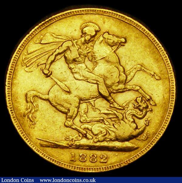 Sovereign 1882M George and the Dragon, Horse with short tail, W.W. buried in truncation, S.3857B, Near VF/Good Fine : English Coins : Auction 184 : Lot 2040