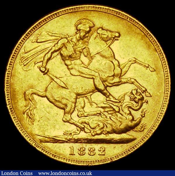 Sovereign 1882M George and the Dragon, Horse with short tail, W.W. buried in truncation, Small B.P., S.3857B NVF with some edge nicks : English Coins : Auction 184 : Lot 2041
