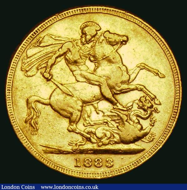 Sovereign 1883M George and the Dragon, Horse with short tail, W.W. complete on truncation, Small B.P., Marsh 105A, S.3857C, NVF/Good Fine with some small rim nicks : English Coins : Auction 184 : Lot 2050