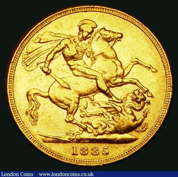 Sovereign 1885M George and the Dragon, Horse with short tail, W.W. complete on truncation, Small B.P. Marsh 107A, S.3857C, VF cleaned with some small rim nicks : English Coins : Auction 184 : Lot 2064