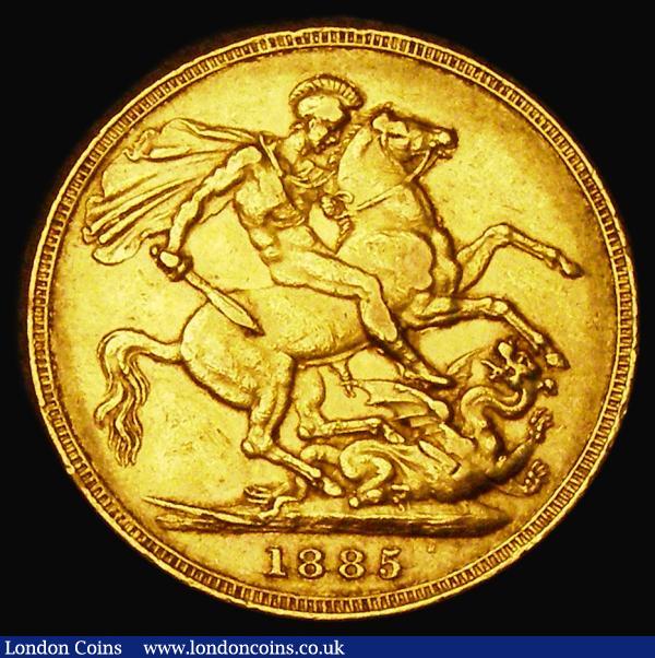 Sovereign 1885M George and the Dragon, Horse with short tail, W.W. complete on truncation, Small B.P. Marsh 107A, S.3857C, VF/Near VF with some edge nicks : English Coins : Auction 184 : Lot 2065
