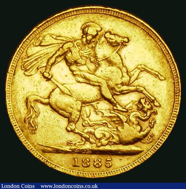 Sovereign 1885M George and the Dragon, Horse with short tail, W.W. complete on truncation, Small B.P., Marsh 107A, S.3857C, Good Fine with some contact marks and rim nicks : English Coins : Auction 184 : Lot 2068