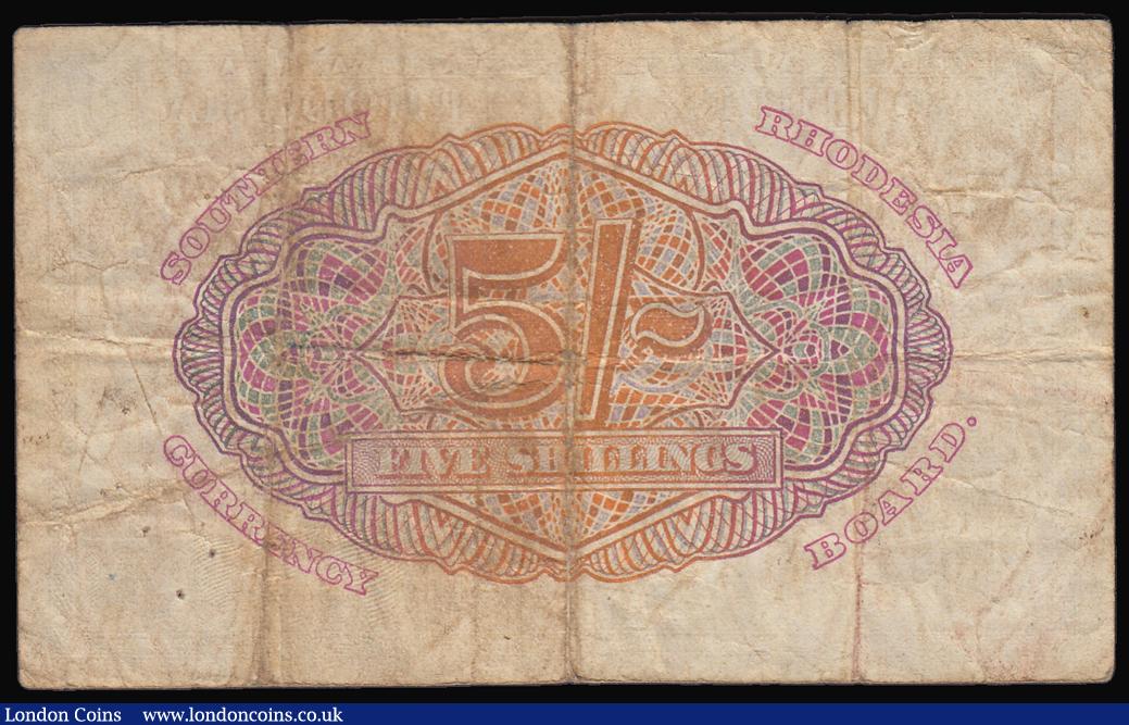 London Coins : A184 : Lot 370 : Southern Rhodesia 5/- George VI Salisbury 1 January 1948 D/51 004,070 Fine