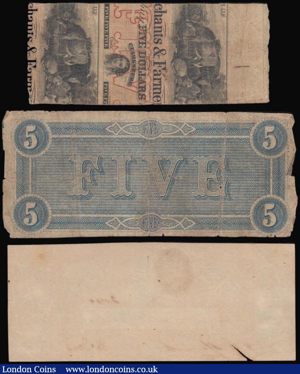 USA Confederate States 10 Dollars Georgia Milledgeville Ga. January 15 1862 EF but a tear bottom left, 5 Dollars Richmond February 17 1864 VG, State of Virginia City of Richmond 75 Cents black on white April 14 1862 VG : World Banknotes : Auction 184 : Lot 378