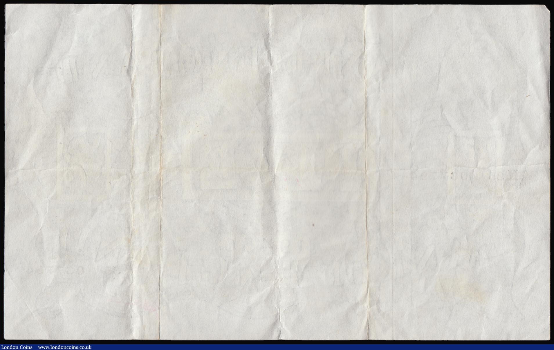 London Coins : A184 : Lot 56 : Five Pounds White Peppiatt Feb 6 1945 H35 037794 pleasant VF