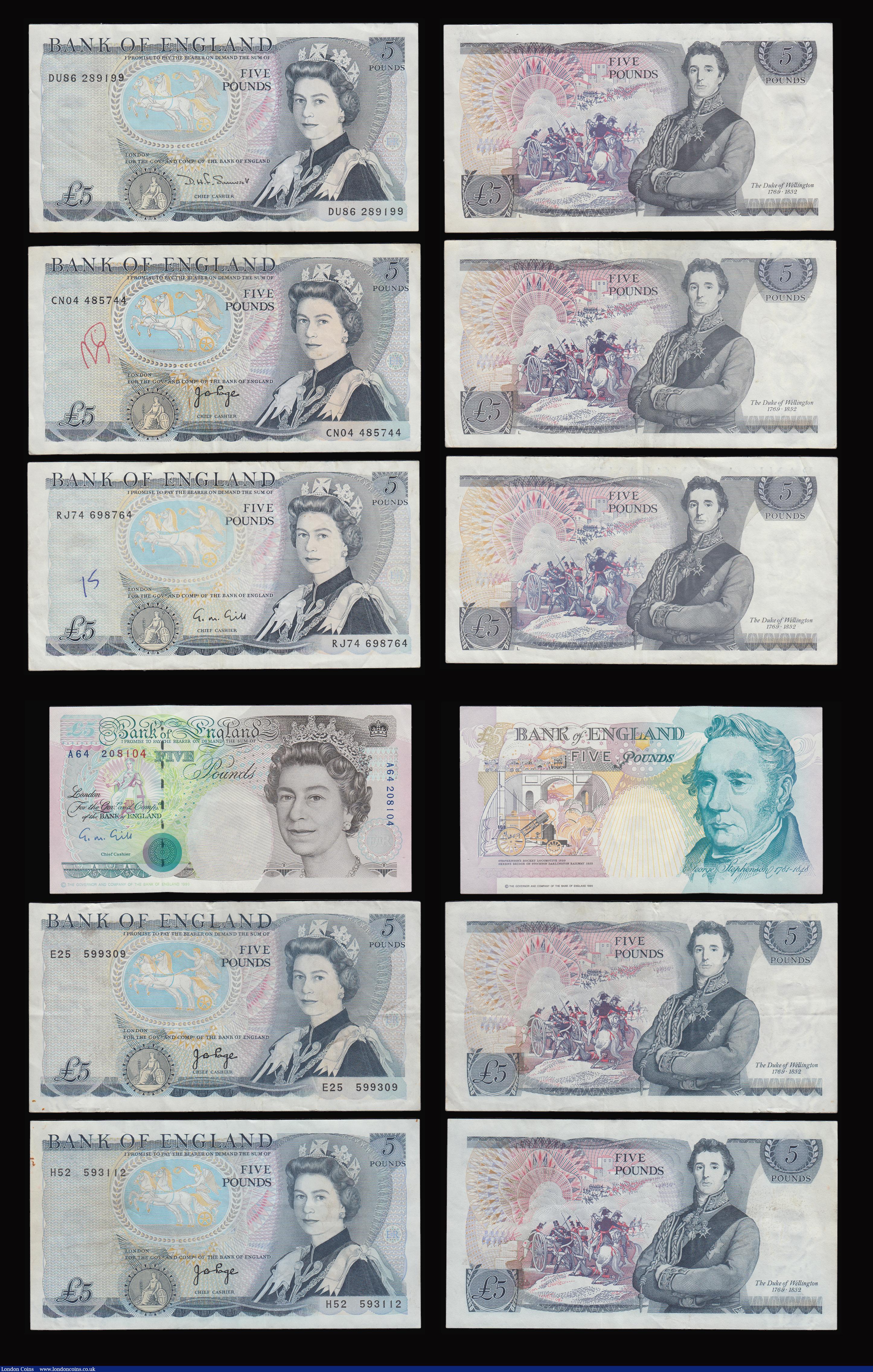 London Coins : A184 : Lot 97 : Ten Pounds Lion and Key Page and Fforde (4), Nightingale Page (1), Five Pounds Lion and Key O'B...