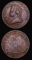 London Coins : A184 : Lot 884 : William III Treaty of Ryswick, Fortunes of Prince James 1697 25mm diameter in bronze by N. Roettier,...