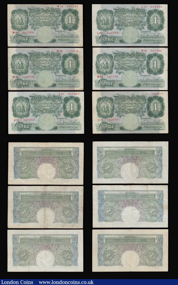 One Pound Catterns B225 issued 1930 (10) generally Fine or better includes last series Z69 010512 others are mid prefixes : English Banknotes : Auction 185 : Lot 133