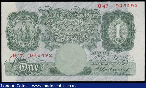 One Pound Catterns B225 issued 1930 O47 945492 Unc : English Banknotes : Auction 185 : Lot 140