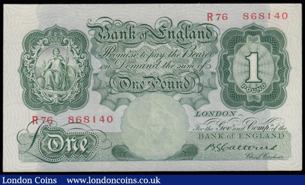 One Pound Catterns B225 issued 1930 R76 868140 AU-Unc : English Banknotes : Auction 185 : Lot 143