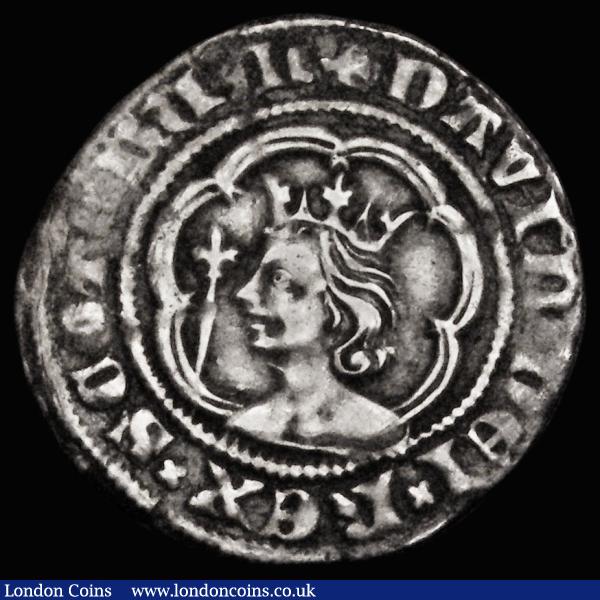 Scotland Halfgroat David II Second Coinage, Edinburgh Mint, Small Young Bust, no extra marks, S.5105 Fine, neatly plugged : World Coins : Auction 185 : Lot 1548