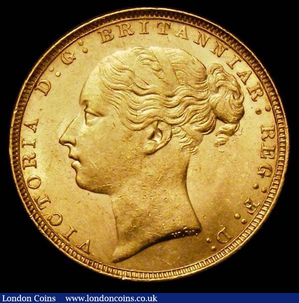 Sovereign 1880 George and the Dragon, Horse with Short tail, W.W. complete on truncation, No B.P. Marsh S.3856E, UNC and lustrous, in an LCGS holder and graded LCGS 78 : English Coins : Auction 185 : Lot 1844