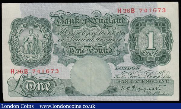 One Pound Peppiatt B260 issued 1948 last run H36B 741673, VF scarce the first one we have offered since 2012 : English Banknotes : Auction 185 : Lot 188