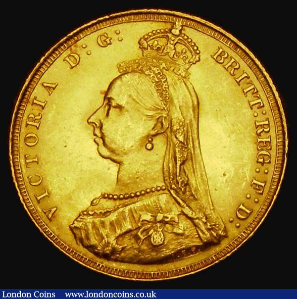 Sovereign 1887 Jubilee Head, First obverse, with G: of D:G: further from the crown, Marsh 125D, S.3866, DISH L7, GEF/AU : English Coins : Auction 185 : Lot 1975