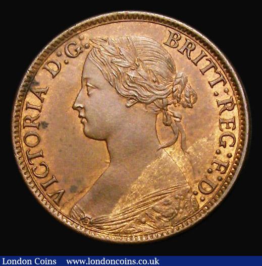 Farthing 1864 Plain 4, Freeman 511 dies 3+B, UNC or near so, in an LCGS holder and graded LCGS 78 : English Coins : Auction 185 : Lot 2333