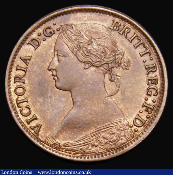 Farthing 1865 5 over 2 Freeman 513 dies 3+B UNC or very near so, in an LCGS holder and graded LCGS 78 : English Coins : Auction 185 : Lot 2334