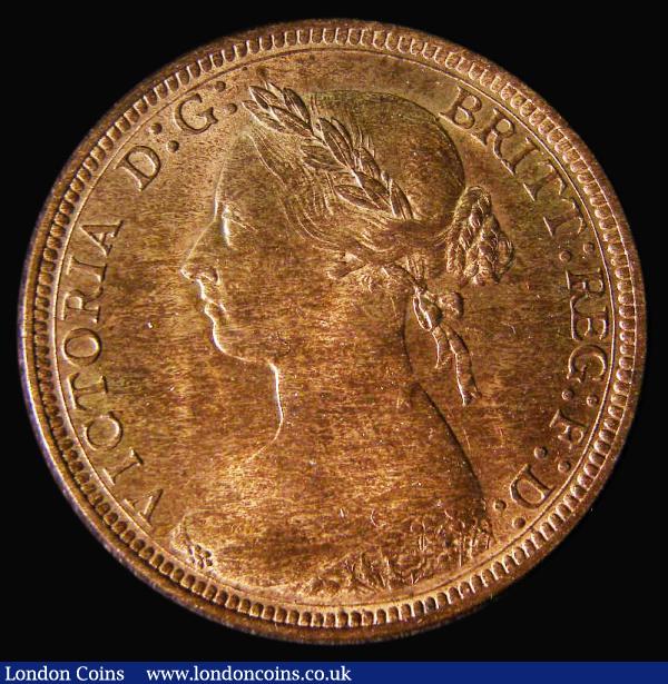 Halfpenny 1887 Freeman 358 dies 17+S Lustrous UNC in an LCGS holder and graded LCGS 80 : English Coins : Auction 185 : Lot 2624