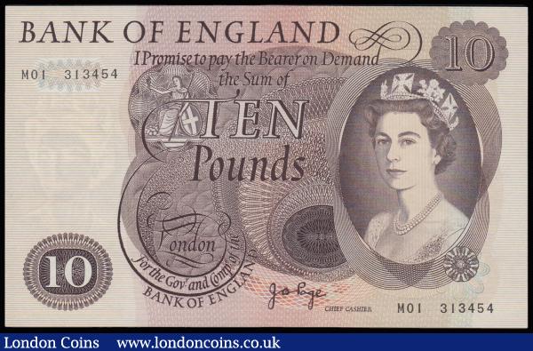 Ten Pounds Page B327 issued 1971 very first run replacement M01 313454, UNC : English Banknotes : Auction 185 : Lot 276